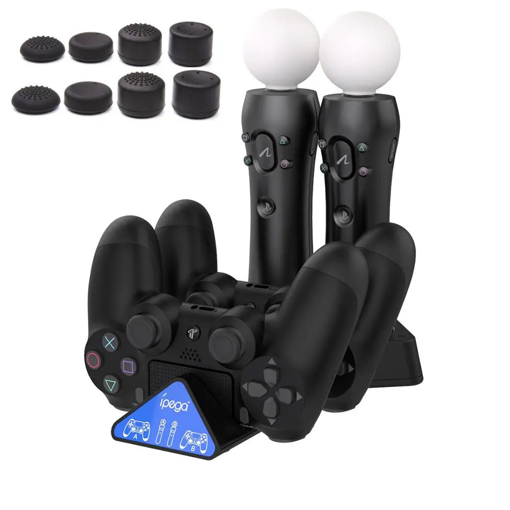 Для контроллеров Playstation 4 Move и PS4 PSVR Quad в 1 зарядная док станция зарядное устройство