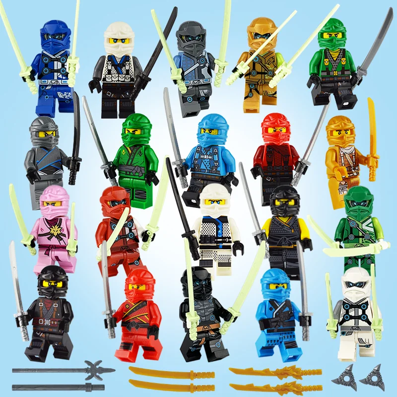 

14pcs/Lot Ninja Knight Building Blocks Toys Motorcycle With Weapons Bricks Figures Education Gifts Toys For Children