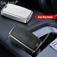 aluminum alloy leather car metal style key case cover for land rover range rover sport evoque velar discovery 5 sport 2018 2019