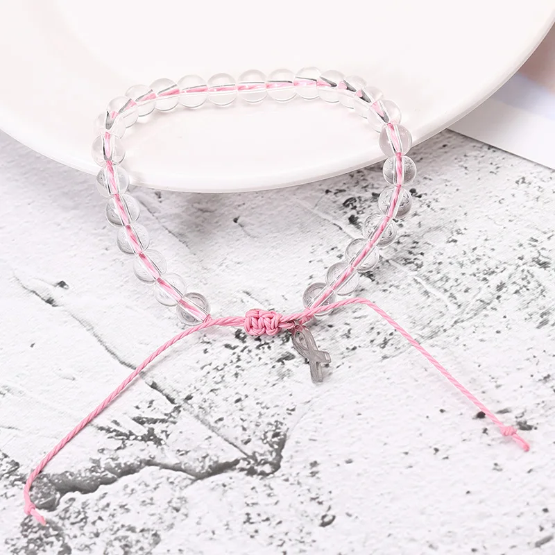 Новинка 2021 женский браслет для информирования о раке груди регулируемый из