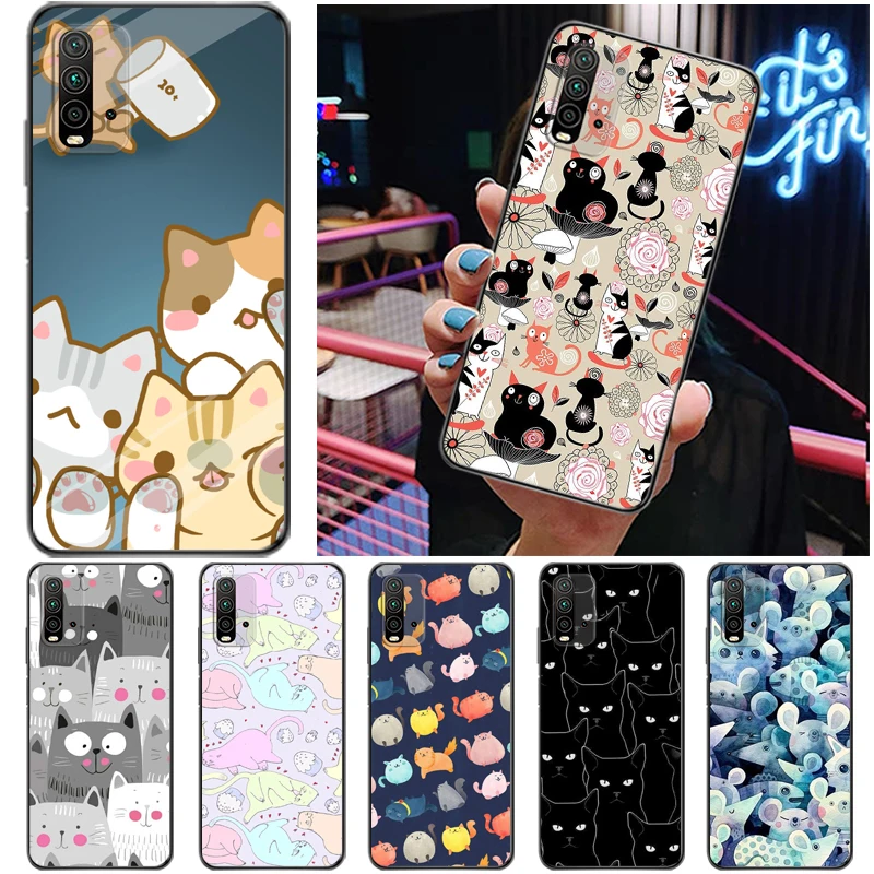 

Cats Hey Buddy Human Friends Color Painting Phone Case For Xiaomi Redmi 9 9T 9A 9C Pro Coque Cases Funda Carcasa