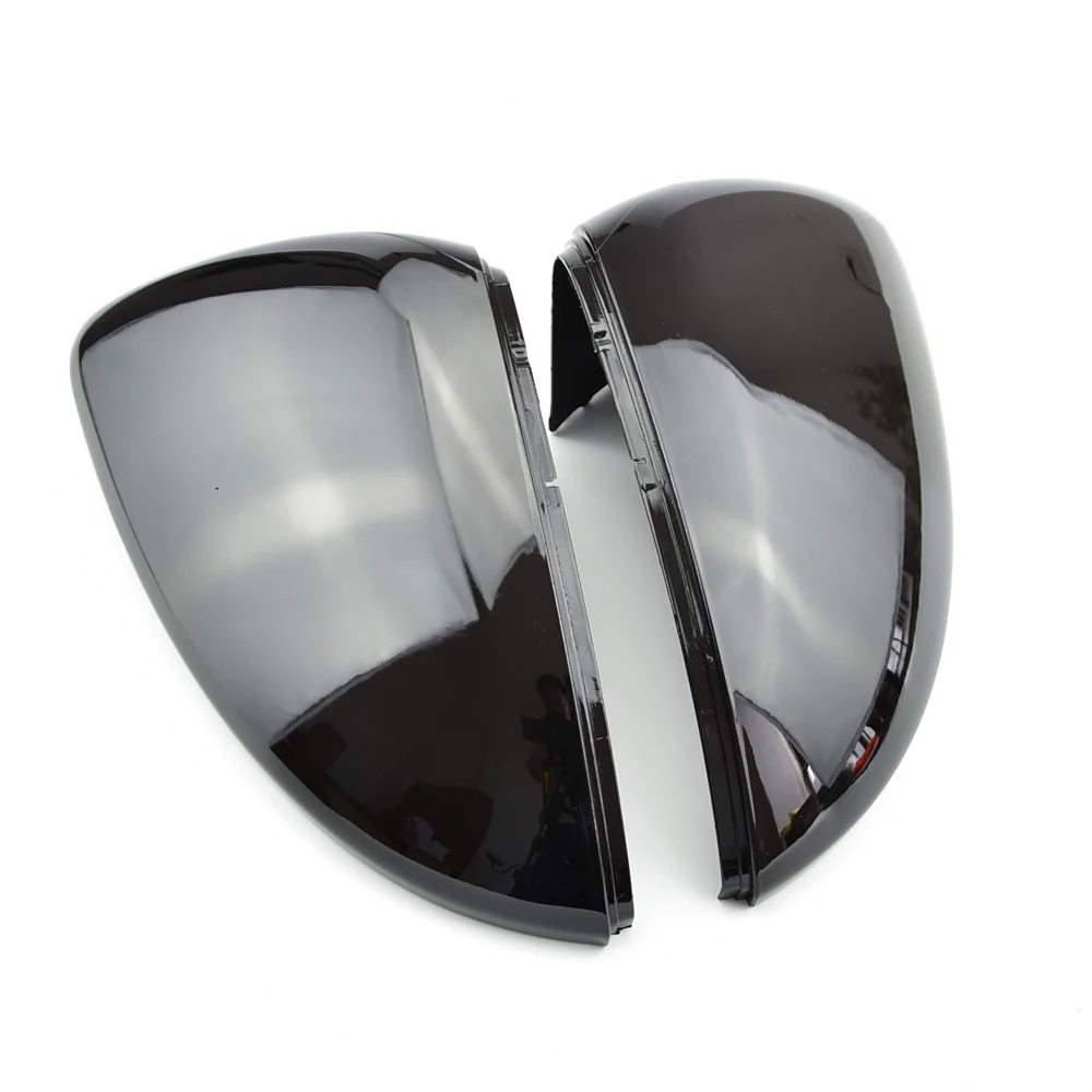 2 pieces for vw golf mk7 7 5 gti 7 7r mirror covers caps rearview mirror case cover carbon look bright black matte chrome cover free global shipping