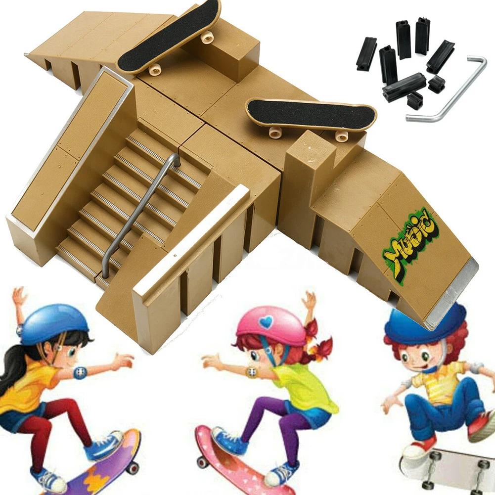 Тренировочный скейтпарк детская игрушка скейтборд для пальцев домашний мини из