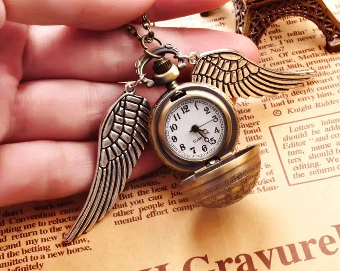 Часы кварцевые карманные для мальчиков и девочек кулон в виде мяча Снитча на