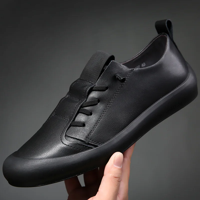 

100% Genuine Leather Men Casual Shoes Brand 2021 Mens Loafers Moccasins Breathable Slip on Driving Shoes