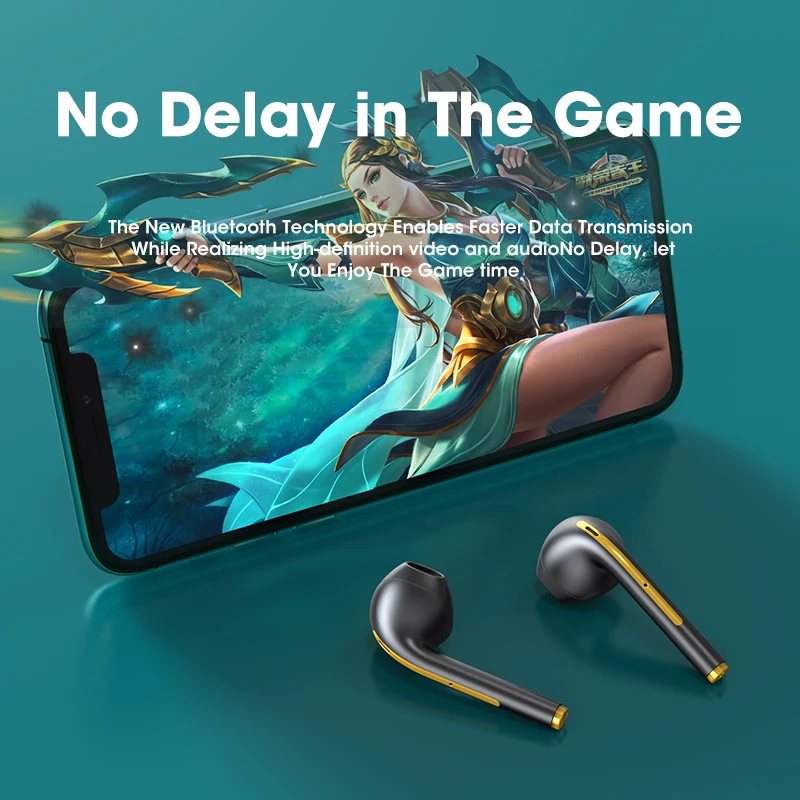 наушники бесповородные беспроводные TWS-наушники J18 с поддержкой Bluetooth и сенсорным