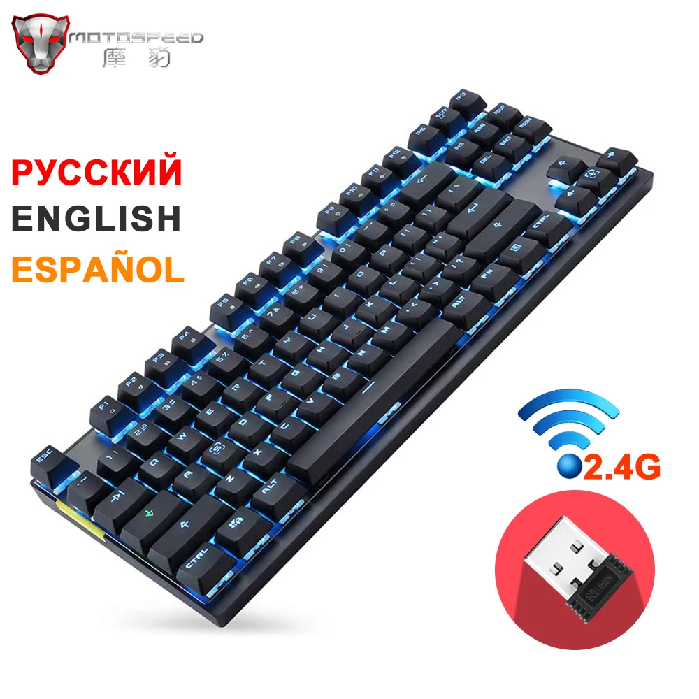 Motospeed мини RGB с подсветкой игровая клавиатура механичеcкая механическая