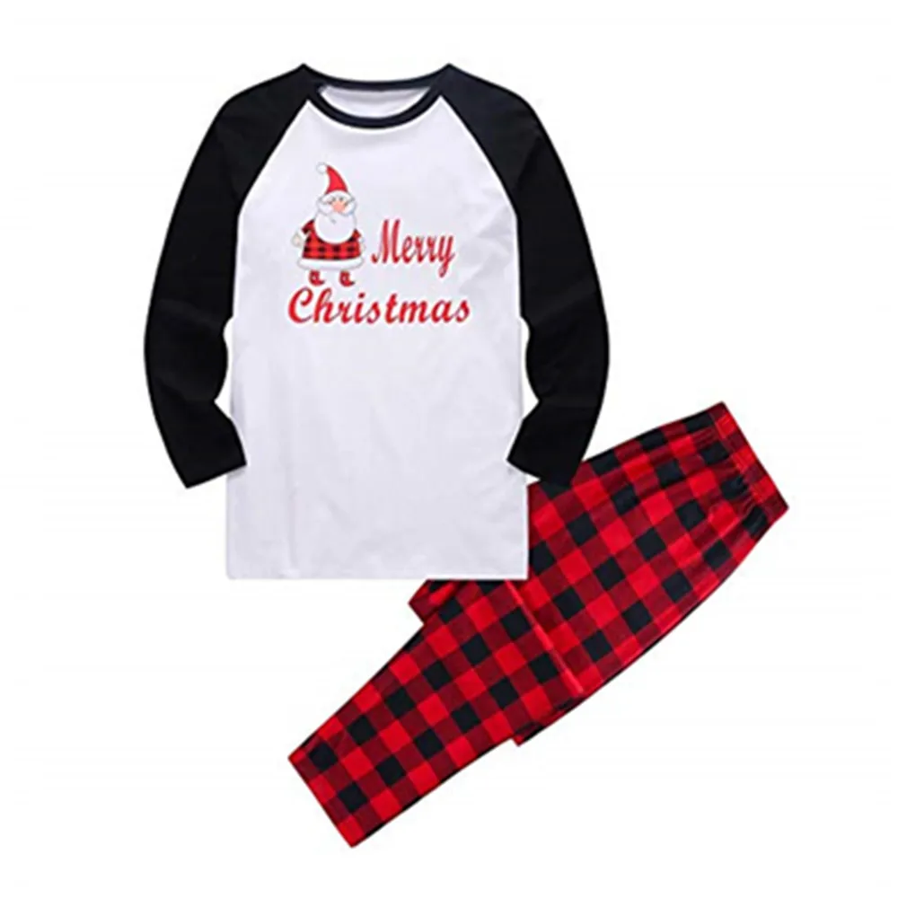 Merry Christmas Print Family Pajamas Set Clothes Parent-child Suit Home Sleepwear New Baby Kid Dad Mom Outfits | Мать и ребенок