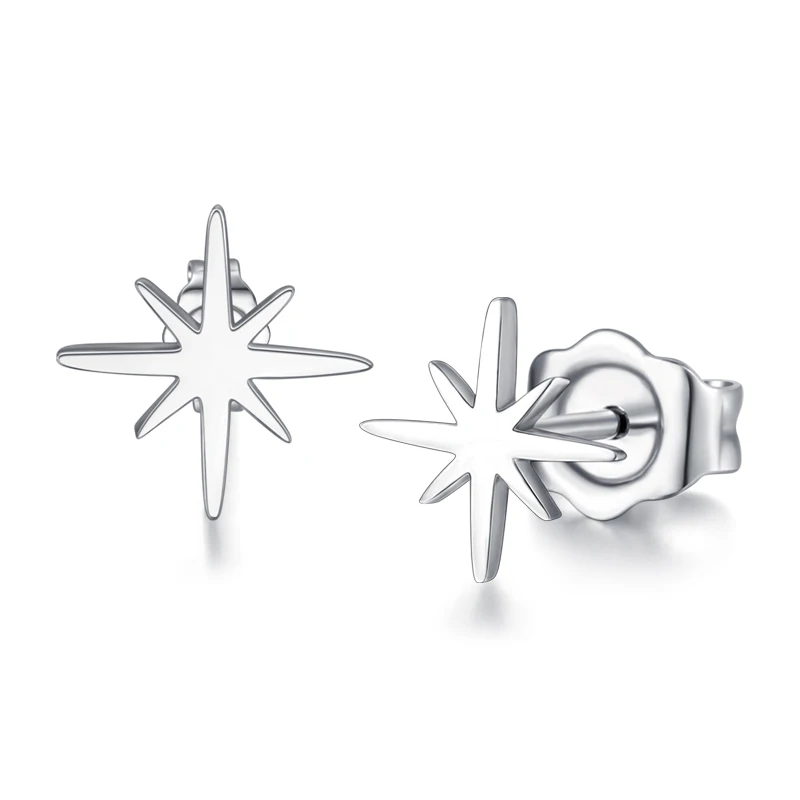 

New Arrival Really Platinum 950 Earrings Women Star Stud Earrings Stamp Pt950