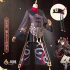 Аниме игра Genshin Impact Hu Tao повседневная униформа платье великолепный наряд + шляпа Косплей Костюм Хэллоуин Женская Бесплатная доставка Новинка 2021