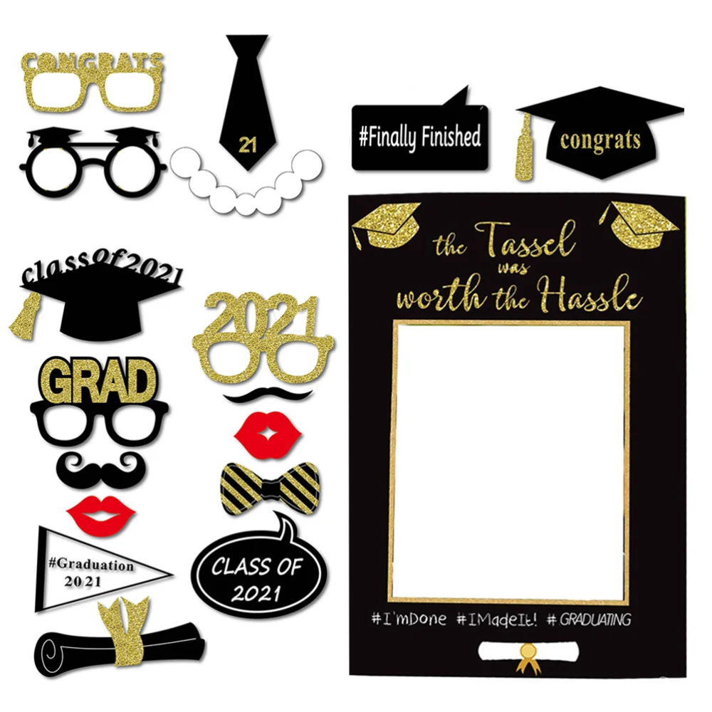 

18pcs Photo Prop Photo Holder Photo Booth Frame Decor for Graduation Celebration