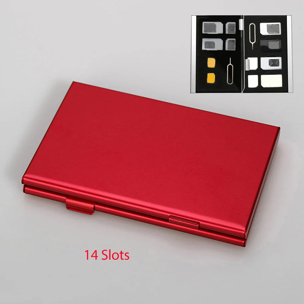 

Memory Card Micro Sim Phone Card Aluminium Alloy Protector Storage Case Practical Box Needle Accessories For IphoneXR Xs Max