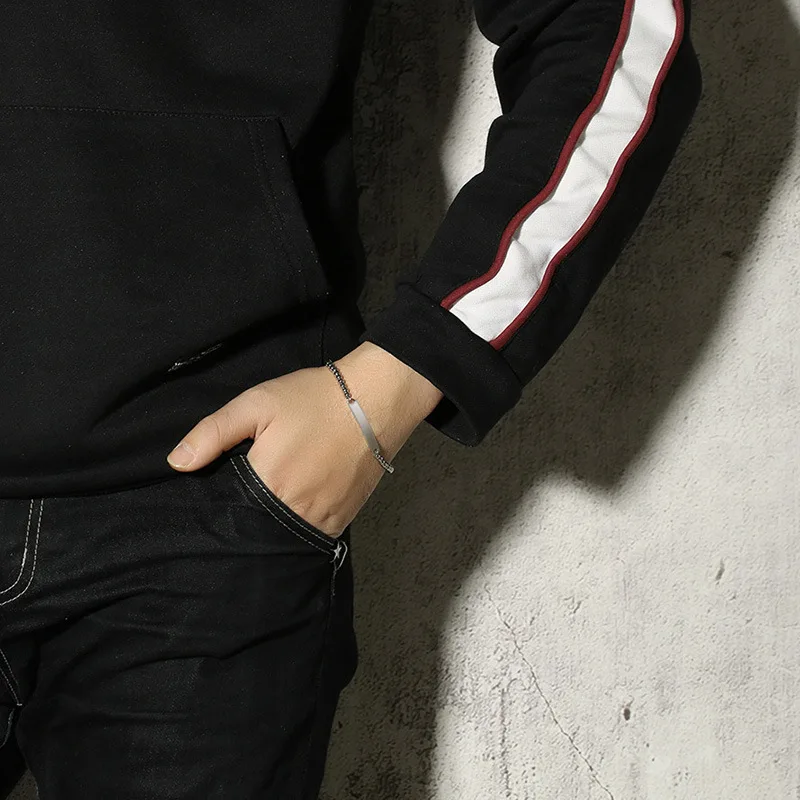 

QWC TN69 jewelry for women birthday gift best selling lover bracelet 18cm Beads steel color Square card bracelet