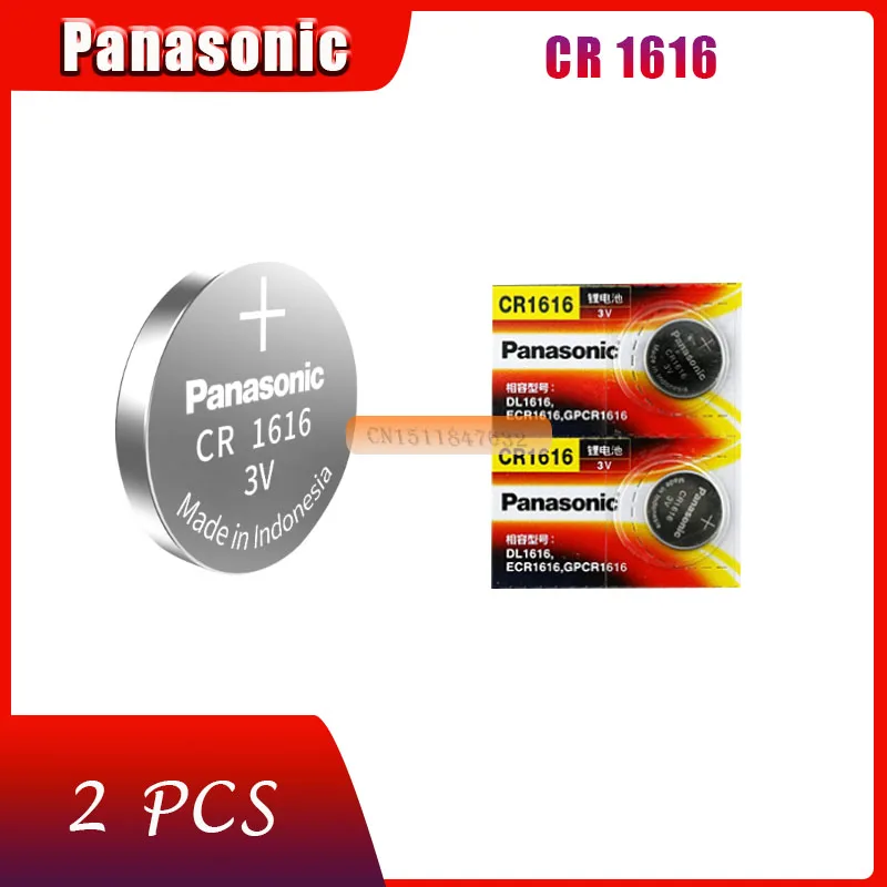 2x Panasonic CR1616 кнопочные батарейки для монет CR1616 автомобильный пульт дистанционного управления электрическая сигнализация 3 В литиевая батарея