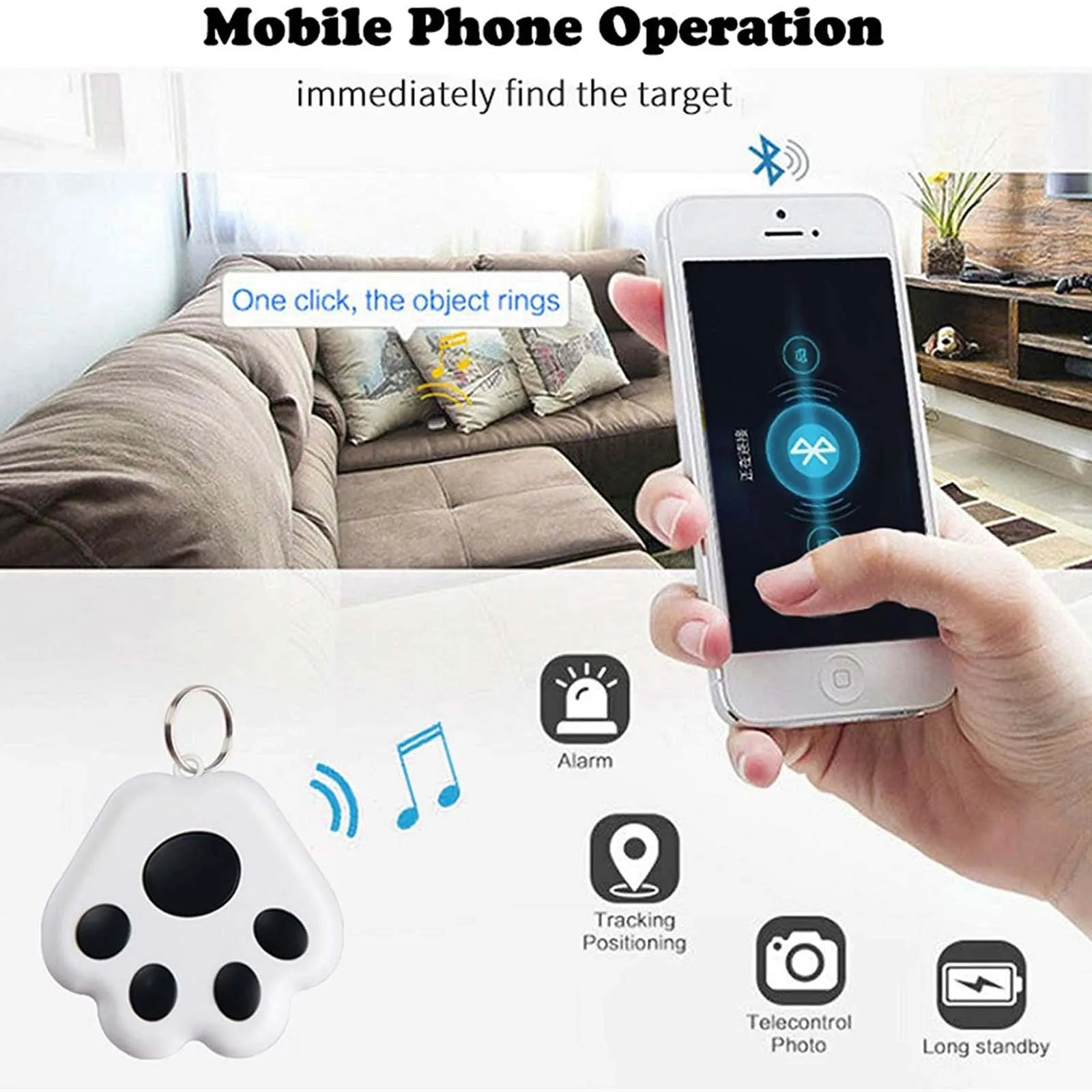 

Mini GPS Tracker Key Finder Locator Small Portable Pet Luggage For Kids Wireless Bluetooth Anti-theft And Anti-lost Device#P3