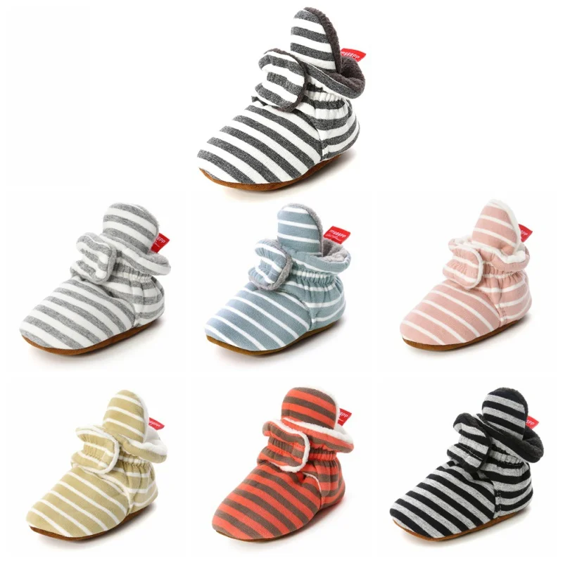 BOBORA/Носки для новорожденных с принтом звезды Обувь маленьких мальчиков и девочек