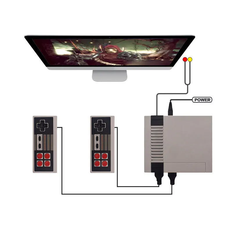 

1pc Mini Game Machine Double Handle Nostalgic Retro Mini Home TV NES Red and White Game Machine Classic NES Home Video Game