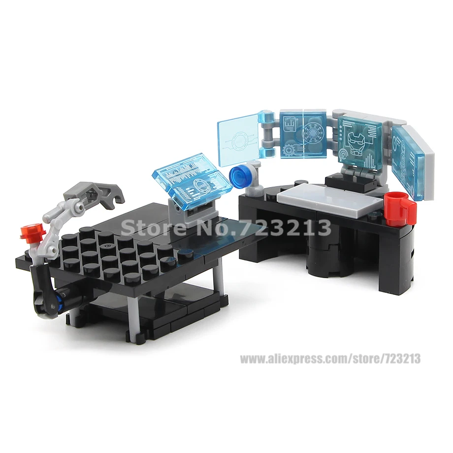 

Stark Garage Set Operating Console Robot Laboratory Building Blocks Bricks Model Toys Boy X8922