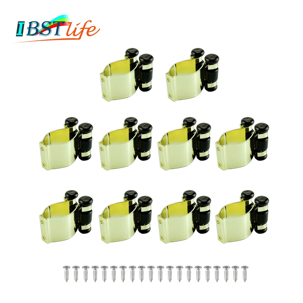 

Gilding Metal Fishing Rod Clips Club Positioning Clamps Holder Accessories Fixing Rack Wall Mounted Rod Collection Rack Storage
