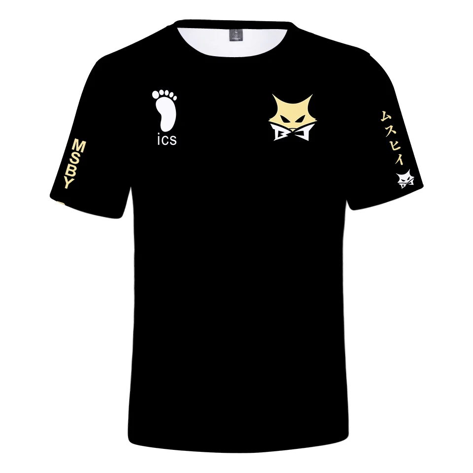

Haikyuu MSBY Black Jackal Beige 3D Summer O-neck T-shirt Cartoon Short Sleeve Breathable Casual Anime Cartoon Women/Men/Kids