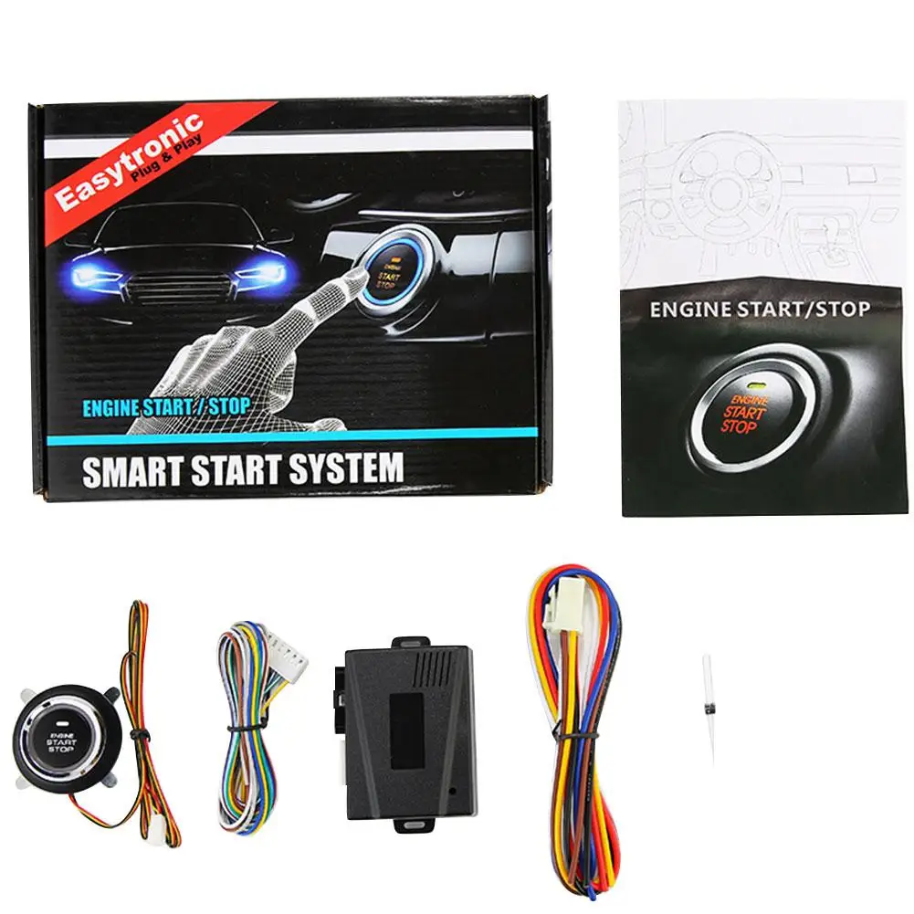 

DC12V Keyless Start System Remote Control One Step Start Stop Car EngineButton Auto Ignition Starter Key Less Entry System