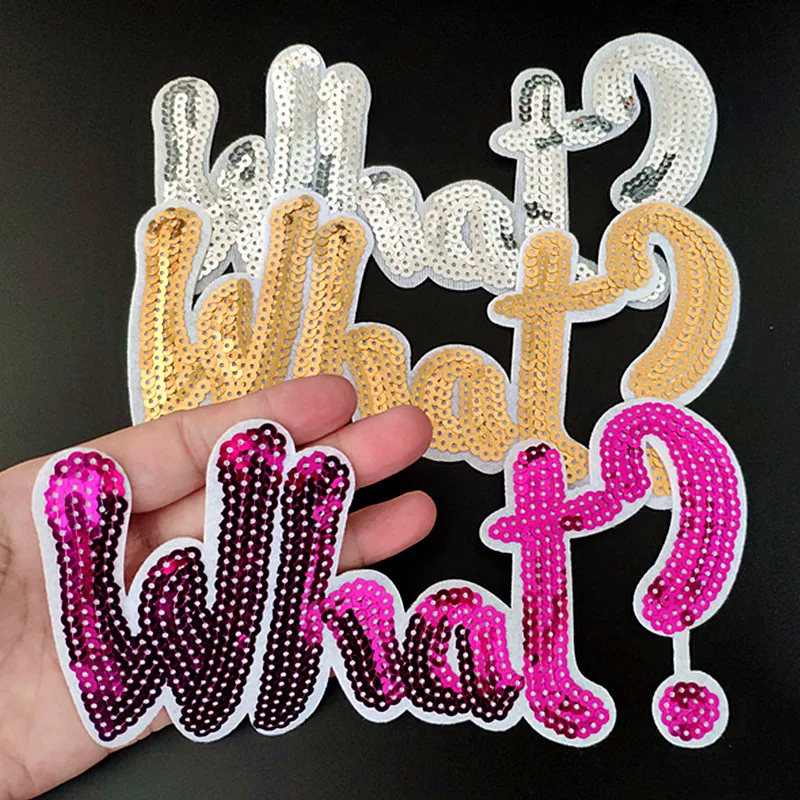 

Name Logo Patch What Iron on Patches Bulk for Clothing Sequin Accessories Diy Stickers for Clothes Large Badge Free Shipping