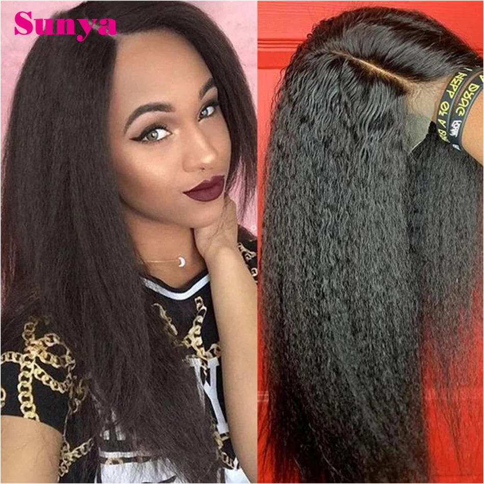 

Kinky Straight Wig 13x4 Lace Front Human Hair Wigs For Women Yaki Human Hair Wigs Glueless Kinky Straight Hair Lace Frontal Wig