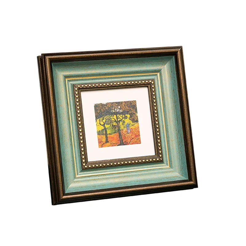 

6-10 Inch Classic Vintage Green Picture Frame Hanging Wall Family Photo Frames Decor Wedding Room Desktop Resin Photo Frame 1PC