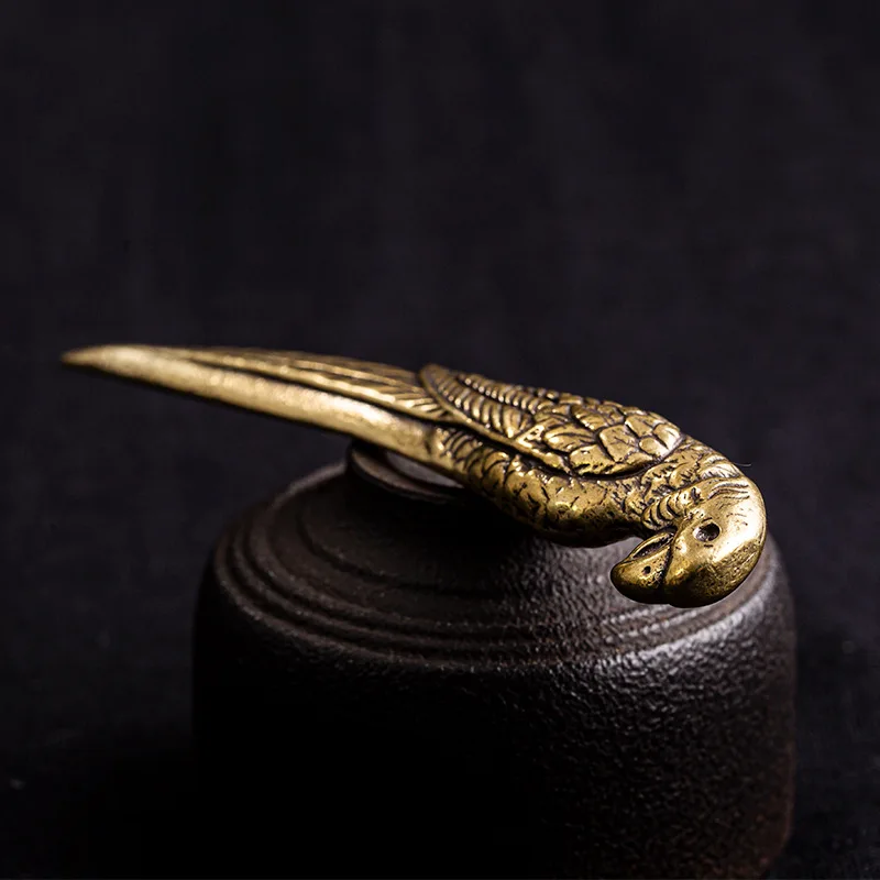 1 шт. винтажный медный нож для чая в форме попугая латунный ручной конус Пуэра