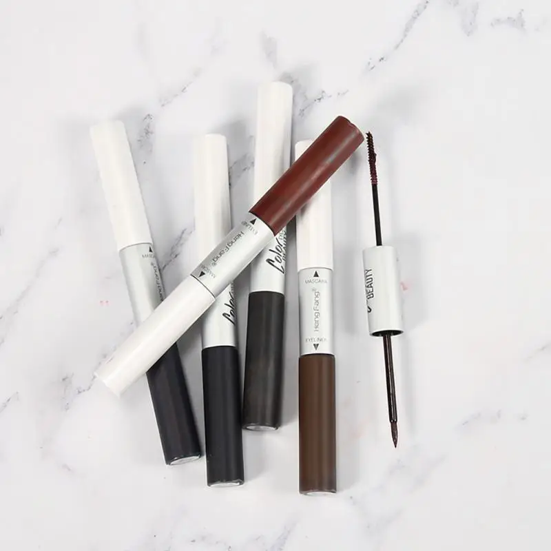 Двухсторонняя цветная тушь для ресниц и жидкая подводка глаз набор длинной