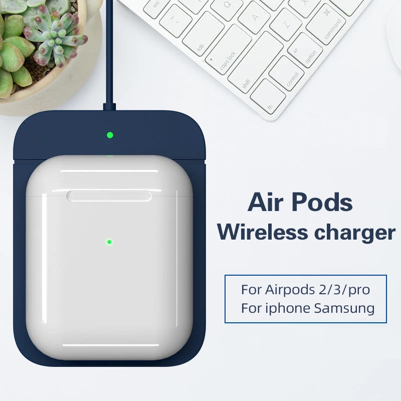 Беспроводное зарядное устройство Qi для Airpods 2 3 Pro Bluetooth наушники в 1 беспроводное