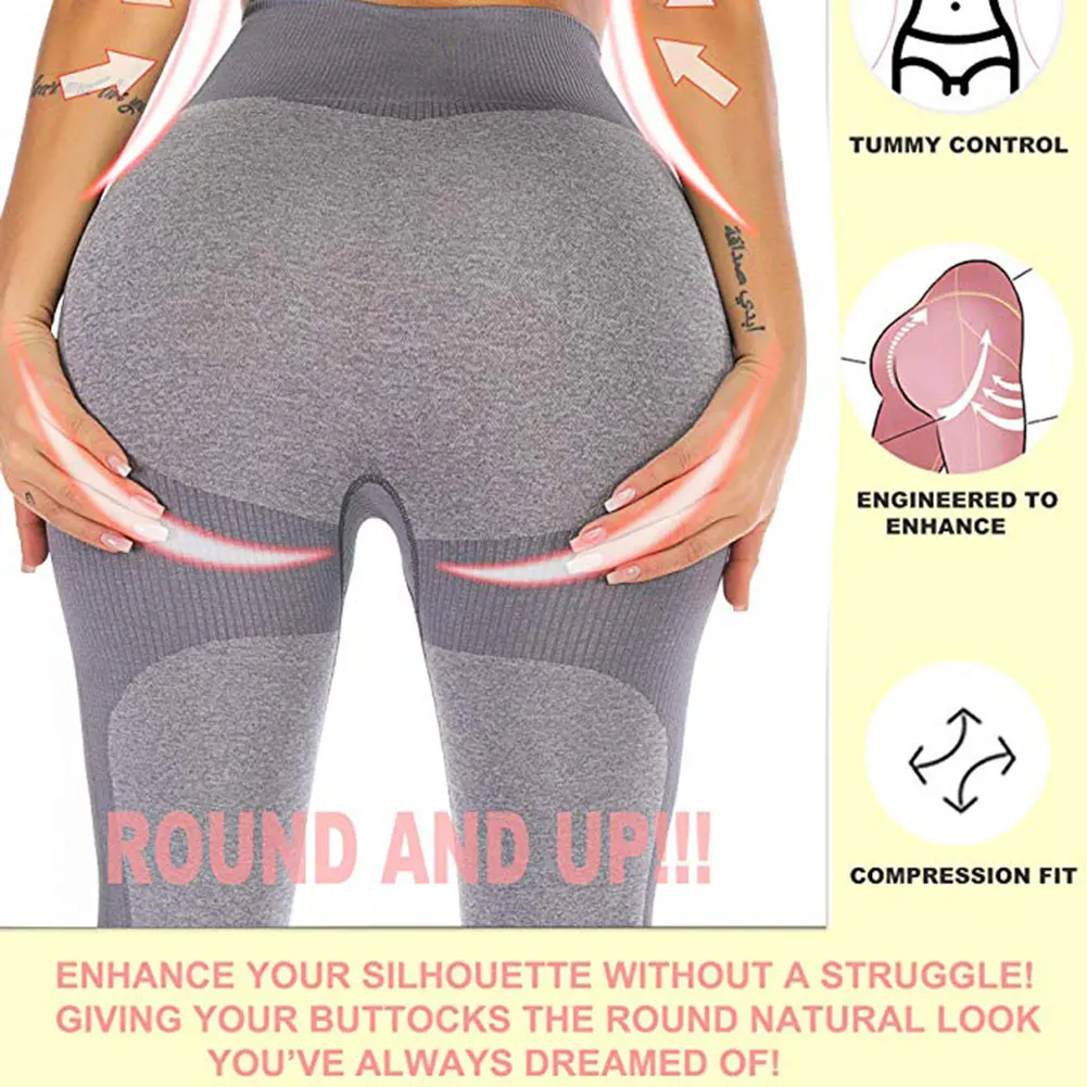 Женские Бесшовные Леггинсы для йоги с завышенной талией компрессионные брюки