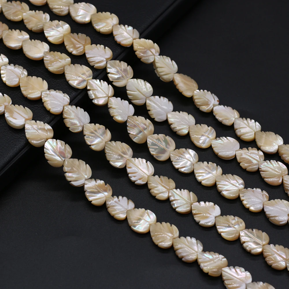 

Natural Shell Beads Yellow White Leaves Shape Loose Exquisite Shell Beaded For Jewelry Making DIY Bracelet Necklace Accessories