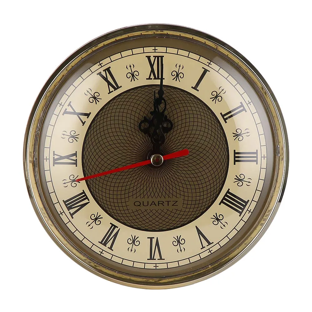 Классические беззвучные часы 2 1/2 "(65 мм) кварцевые механизм вставки римская