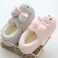 winter women shoes cute rabbit warm home slippers cartoon non slip floor comfort soft plush house furry slippers for girls