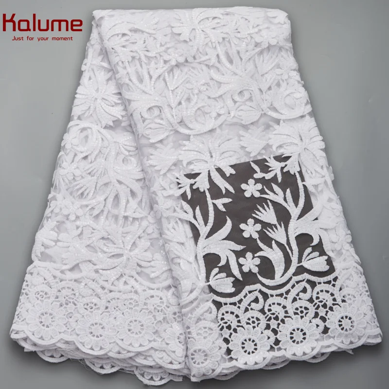 

Белый африканский тюль Kalume, кружевная ткань, материал, шелковая кружевная ткань, блестки 2022, высокое качество для рукоделия, шитья вечерние ринки, свадьбы, F2703