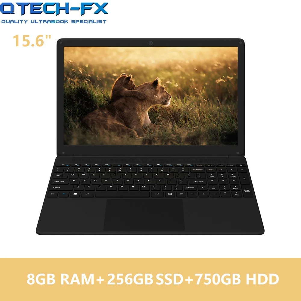 256-750BK Ноутбук 15,", 8 Гб ОЗУ, 128 Гб SSD+ 750 Гб HDD, быстрый процессор, Intel Pentium, 4 ядра, Windows 10, Студенческая, французская, немецкая, испанская, русская клавиатура - Цвет: 256-750BK