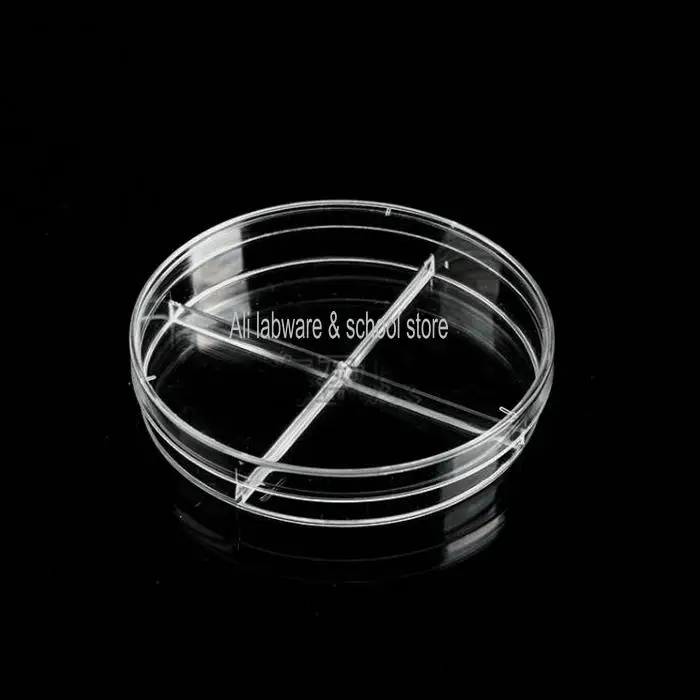 10 шт./лот 4 сетки один выключен 90 мм пластмассовая чаша Петри лабораторный