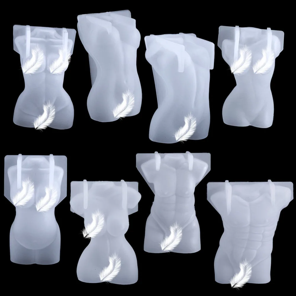 

3D Art Human Body Candle Epoxy Mould Human Body Aromatherapy Gypsum Wax Silicone Mould DIY Craft Decoration Making Tool