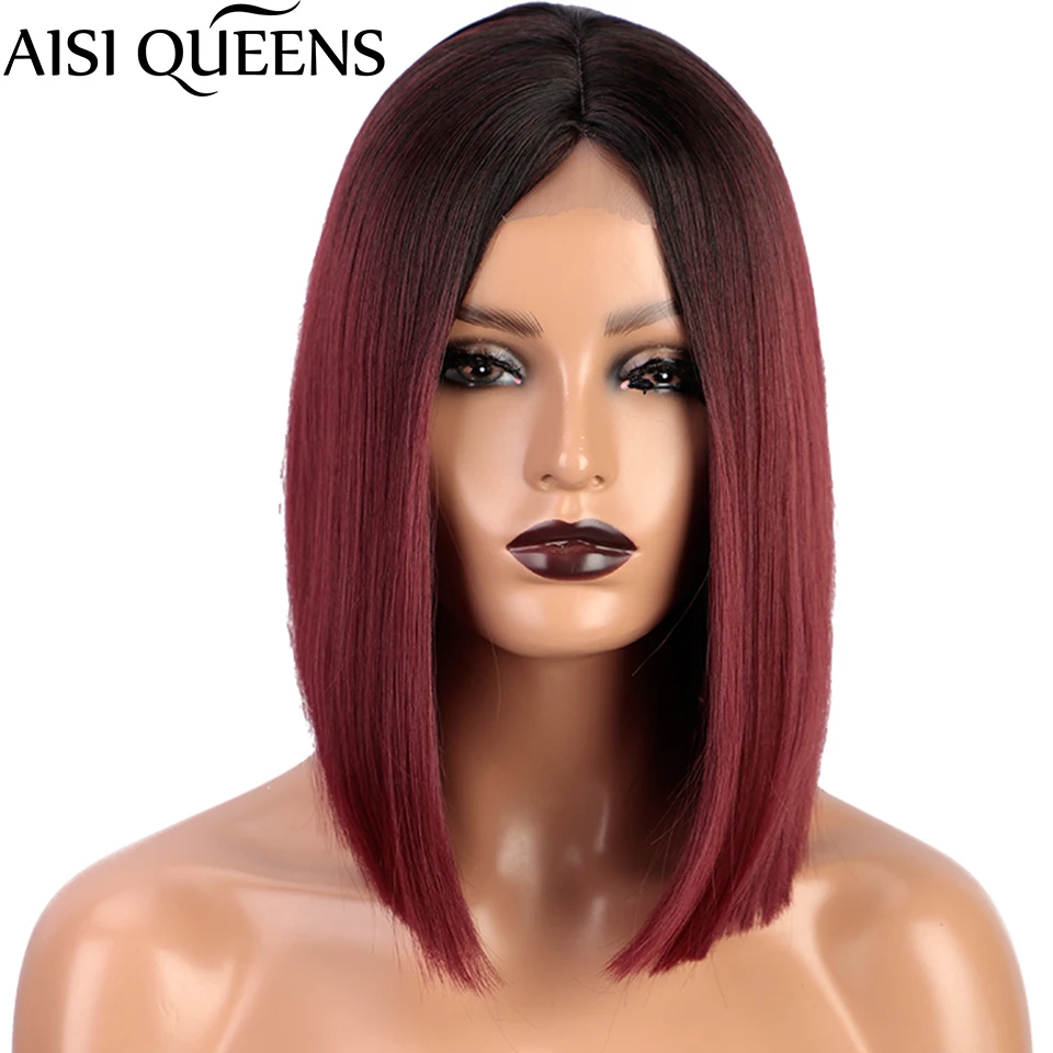 AISI Queen короткие красные парики боб синтетические для женщин повседневные
