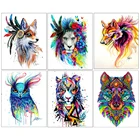 5D DIY алмазная живопись камни в форме ромбакруглый дюйма, разрешение Full Цвет животных 