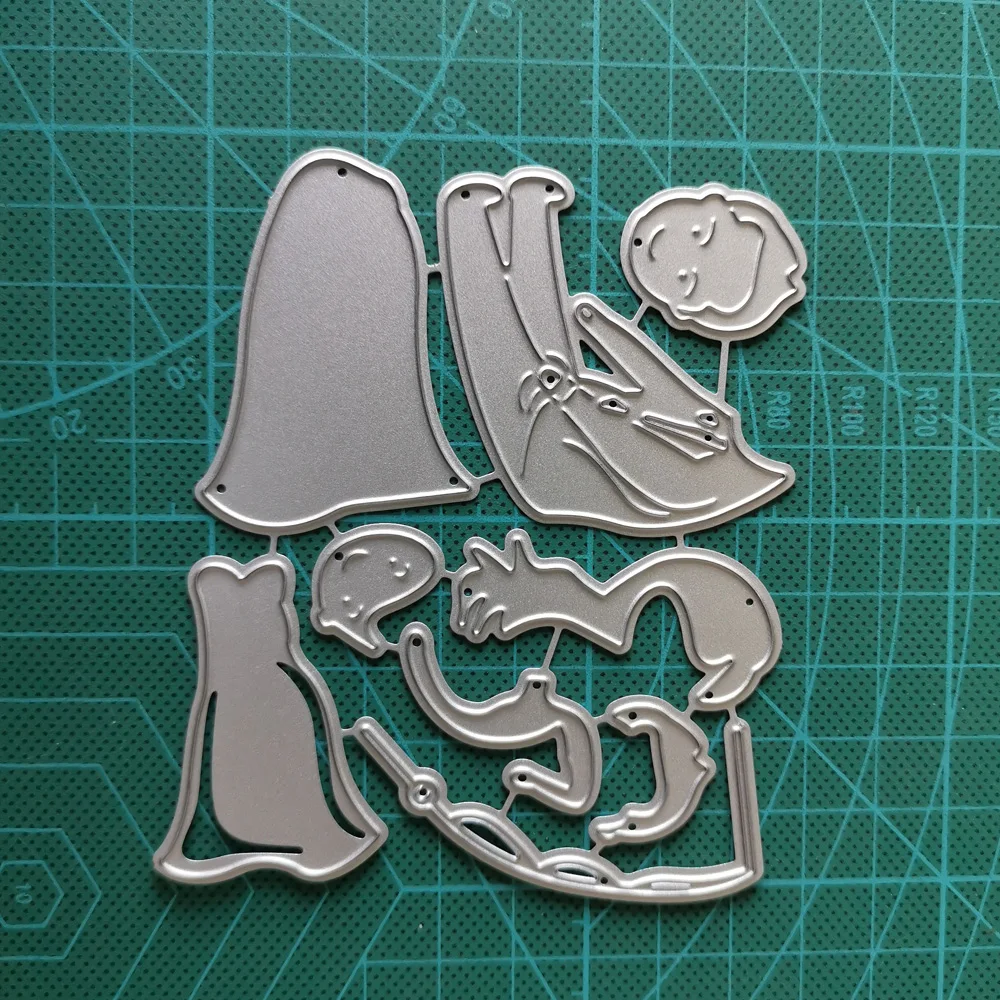 2020 Новинка в виде жениха и невесты Свадебная пара металлический Трафаретный