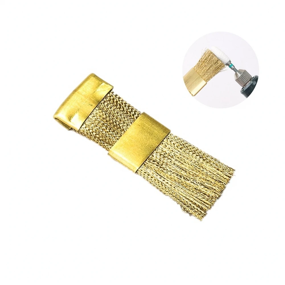 

1Pcs Nail Polishing Head Cleaning Brush Grinding Head Dust Brush Copper Wire Brush Encrypted Copper Plate Brush Flat Brush