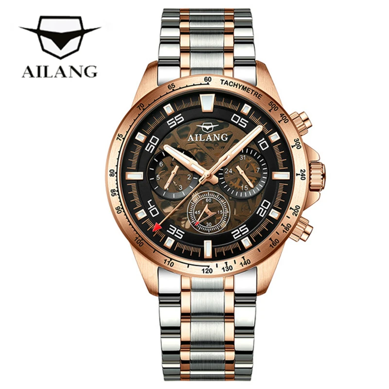 

Механические часы AILANG мужские, 2021 г., лучший бренд, Роскошные, деловые, многофункциональные, водонепроницаемые, светящиеся, автоматические ч...