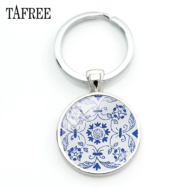 TAFREE Azulejo португальский Графический брелок геометрический португальский брелок Винтажный Классический персонализированный автомобильный брелок ключевые ювелирные изделия AP23