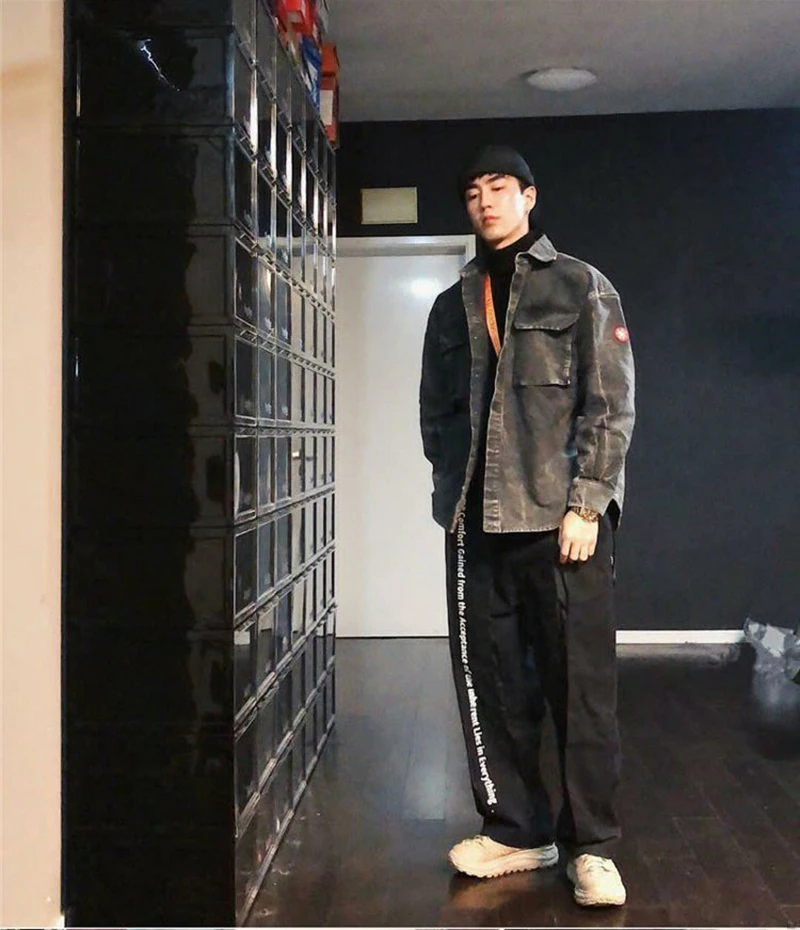 CE. Avempt серая рубашка с принтом Distressed High street fashion Мужская и женская Высококачественная теплая куртка CE куртка s m l xl