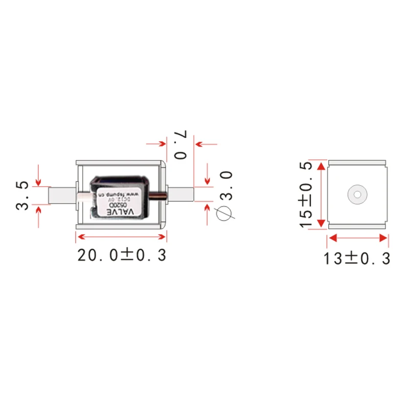 

200pcs 0520D Small Mini Electric Solenoid Valve DC 3V 4.5V 6V 12V 24V N/C Normally Closed Air Valve Vent valve