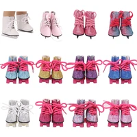 7cm reborn doll shoes roller shoes fashion skates handmade leather shoes fit 18 inch american doll girl43cm new baby born dolls