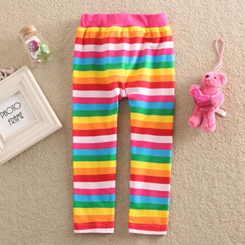 Леггинсы для девочек в полоску из 100% хлопка с единорогом | Мать и ребенок
