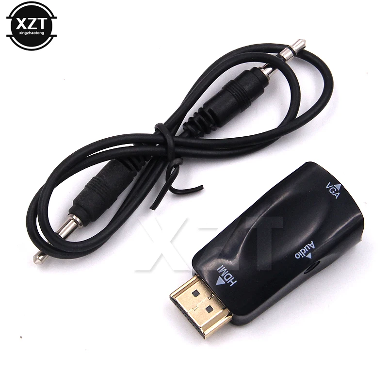Адаптер HDMI совместимый с VGA преобразователь аудиокабелей со штекером 3 5 мм на